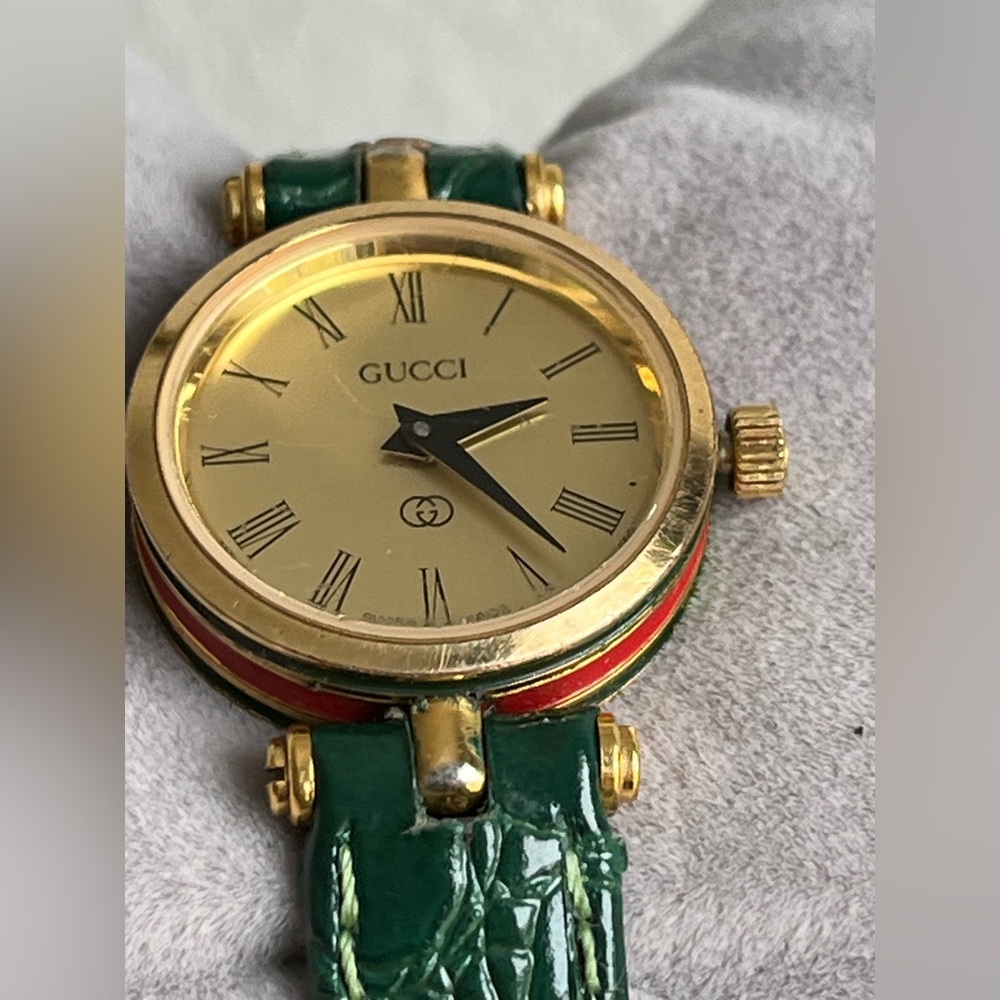 GUCCI 2000L Stacked Case sherry line green straps - Picture 4 of 16